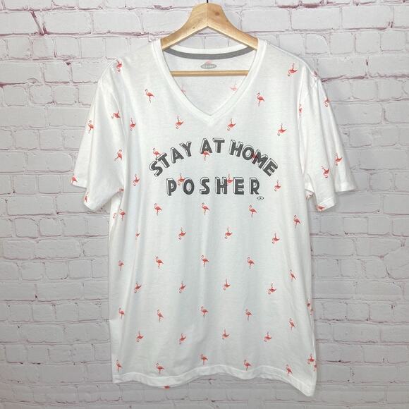 Oscilatey Tops - Stay At Home Posher Flamingo Tee from Oscilatey